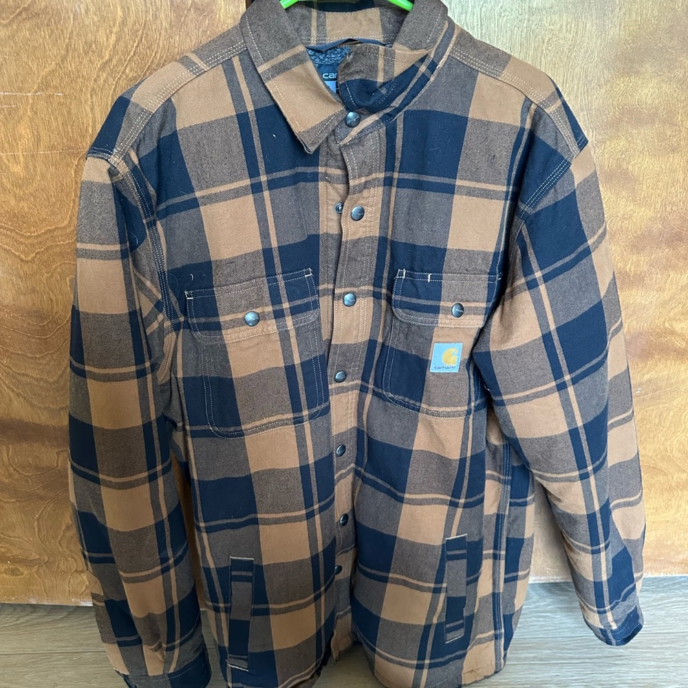 Carhartt Heavyweight Sherpa Lined Plaid Flannel
